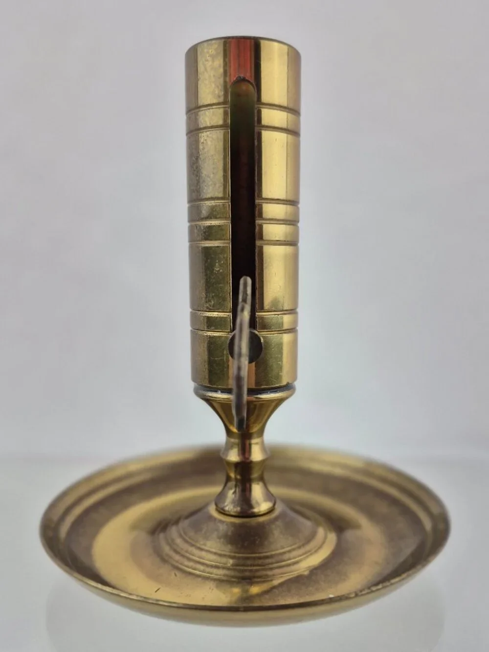 Vintage Brass Chamberstick Push-Up Candlestick Holder Made in Sweden